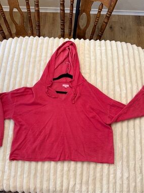 Colsie Cropped Hoodie - red